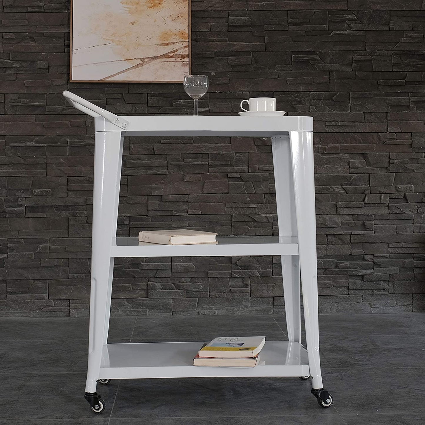 Harold Industrial Metal Serving Cart
