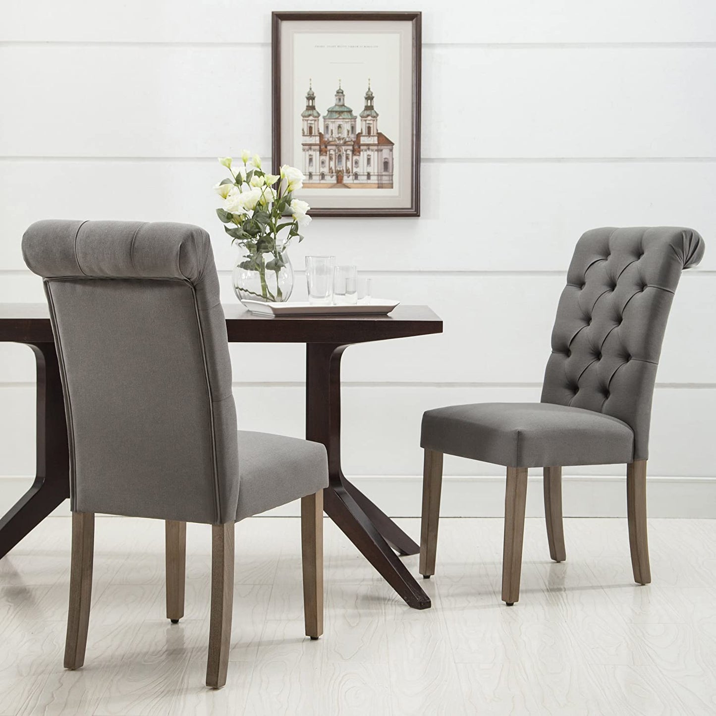 D-006 Tufted Dining Chair Set 2 Per Box