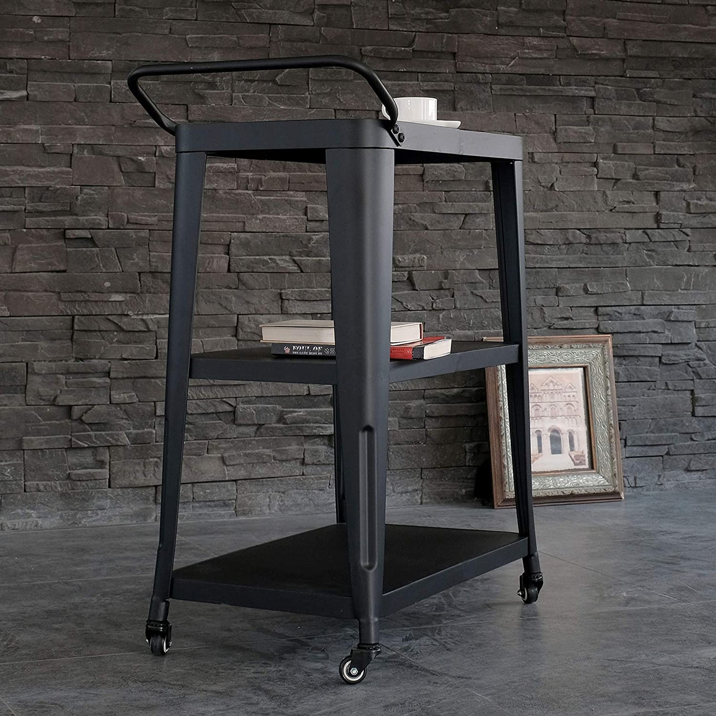 Harold Industrial Metal Serving Cart