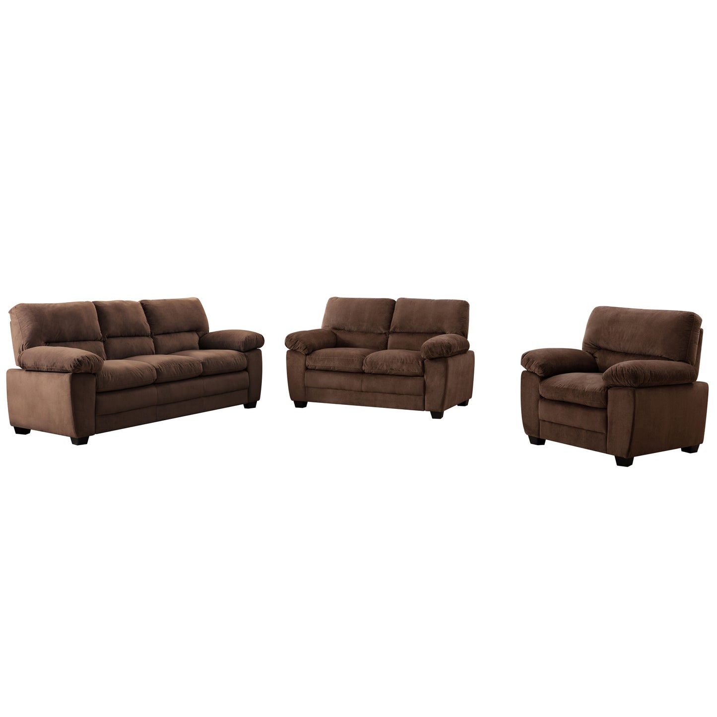 Andres Collection Velvet-Like Sofa Set