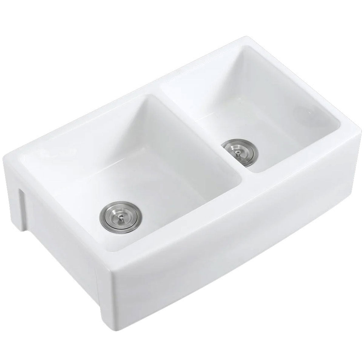 Jamie 33" Porcelain Apron / Farmhouse Double Basin Kitchen Sink