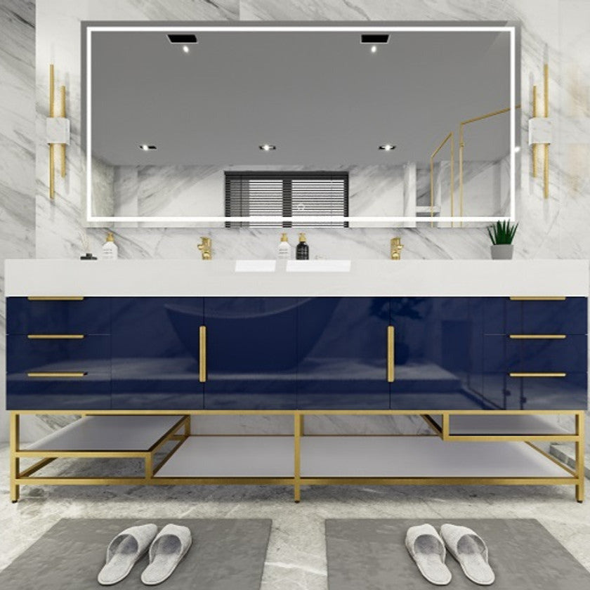 Bethany 84" Freestanding Bathroom Vanity with Reinforced Acrylic Integrated Sink Top