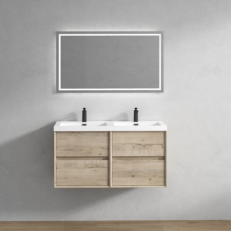 Kingdee 48" Wall Mounted Bathroom Vanity with Acrylic Integrated Sink Top