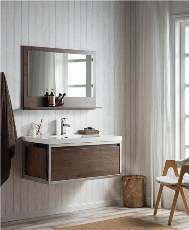 Lake 42" Wall Mounted Bathroom Vanity with Reinforced Acrylic Integrated Sink Top