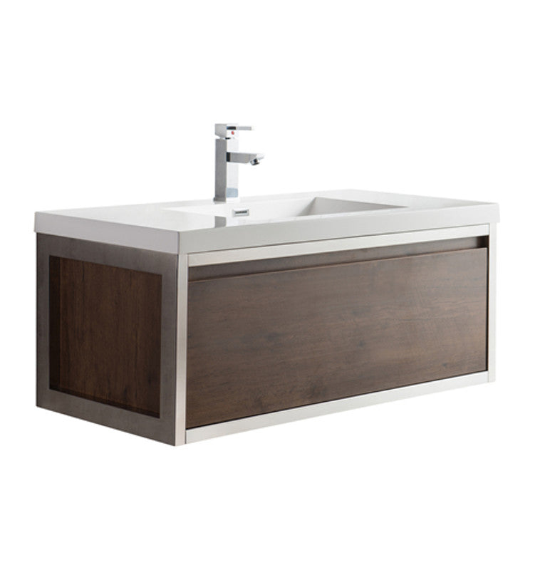 Lake 42" Wall Mounted Bathroom Vanity with Reinforced Acrylic Integrated Sink Top