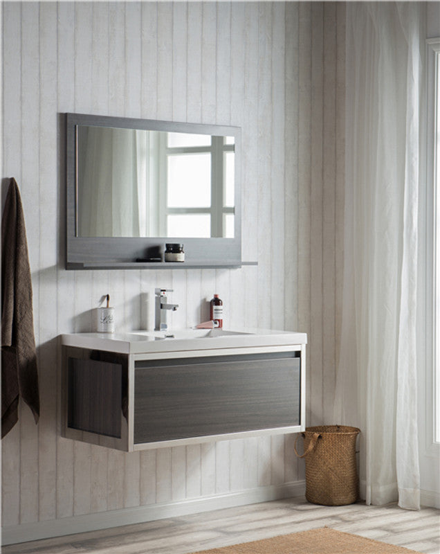 Lake 42" Wall Mounted Bathroom Vanity with Reinforced Acrylic Integrated Sink Top