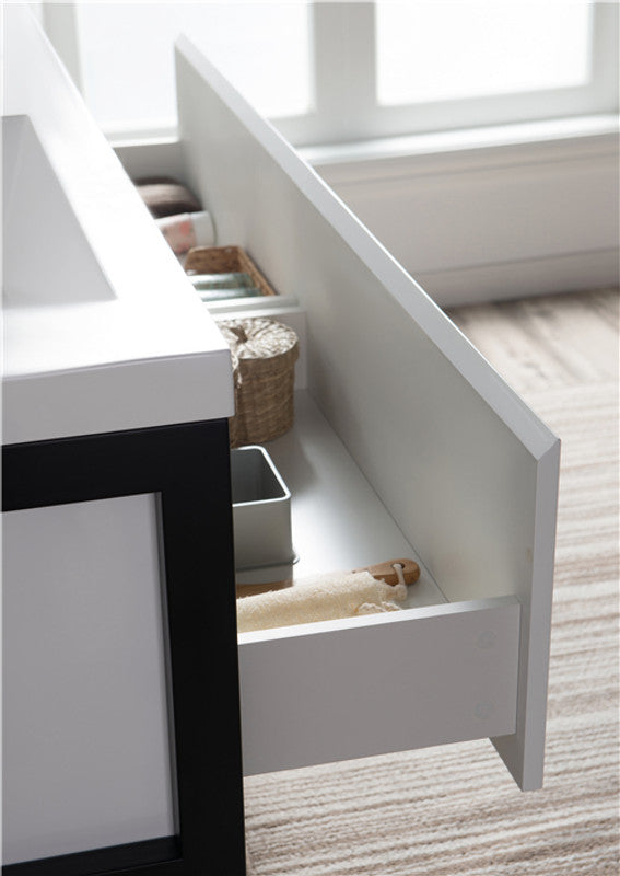 Lake 60" Wall Mounted Bathroom Vanity with Reinforced Acrylic Integrated Sink Top