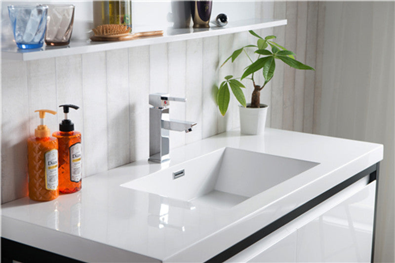 Lake 48" Wall Mounted Bathroom Vanity with Reinforced Acrylic Integrated Sink Top