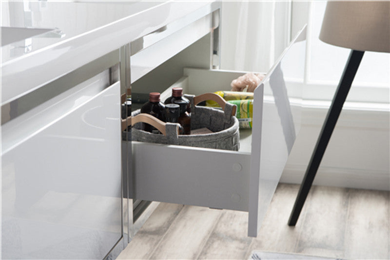 Lake 72" Wall Mounted Bathroom Vanity with Reinforced Acrylic Integrated Sink Top