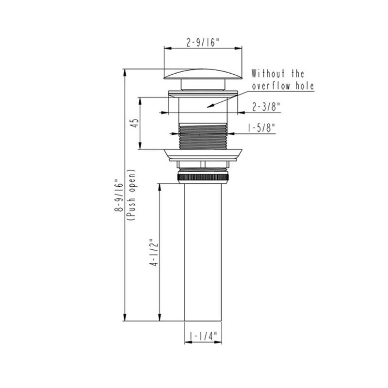 Icarus Bathroom Sink Drain Pop