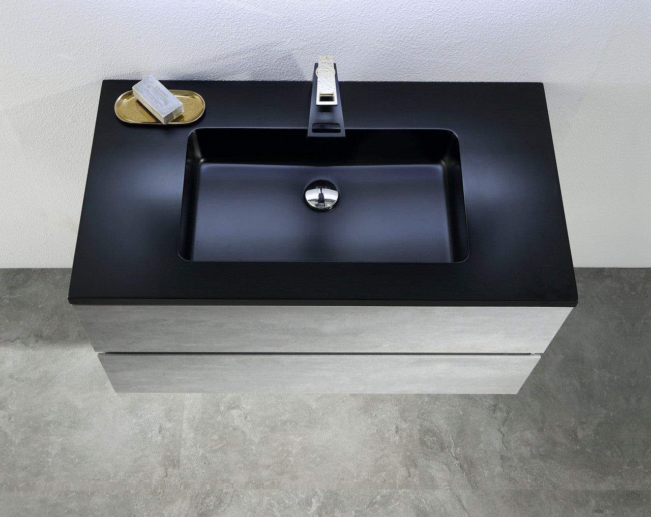 EDI 36" Wall Mounted Bathroom Vanity with Reinforced Acrylic Integrated Sink Top