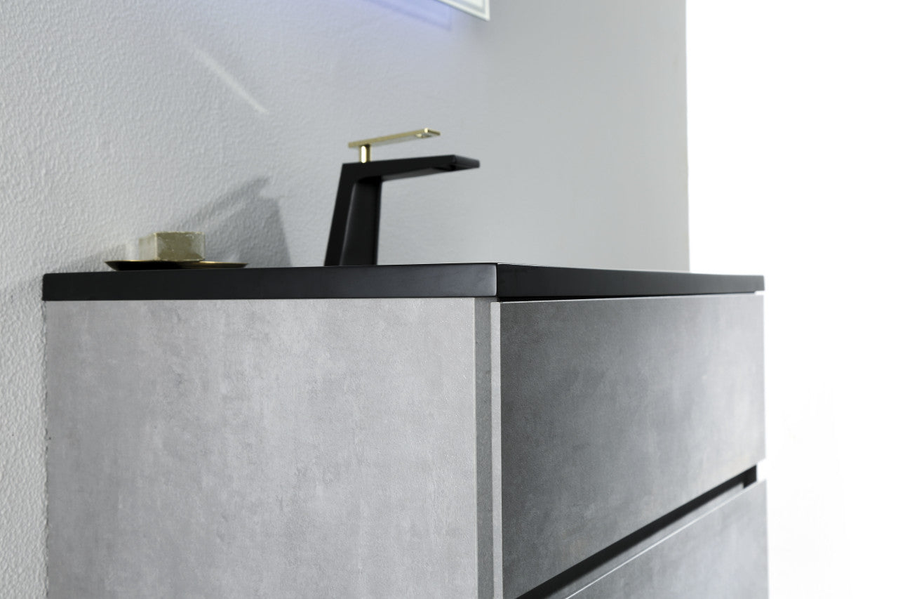 EDI 36" Wall Mounted Bathroom Vanity with Reinforced Acrylic Integrated Sink Top