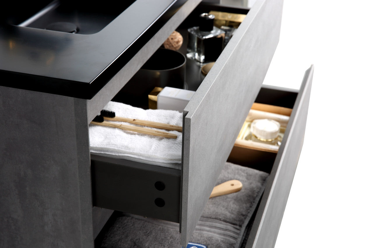 EDI 36" Wall Mounted Bathroom Vanity with Reinforced Acrylic Integrated Sink Top