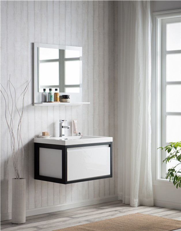 Lake 30" Wall Mounted Bathroom Vanity with Acrylic Integrated Sink Top