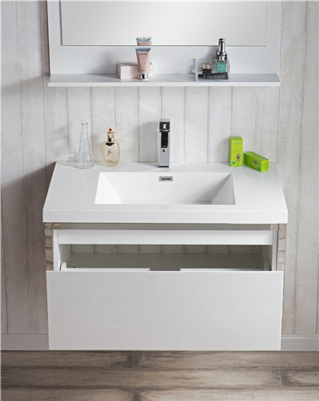 Lake 36" Wall Mounted Bathroom Vanity with Reinforced Acrylic Integrated Sink Top