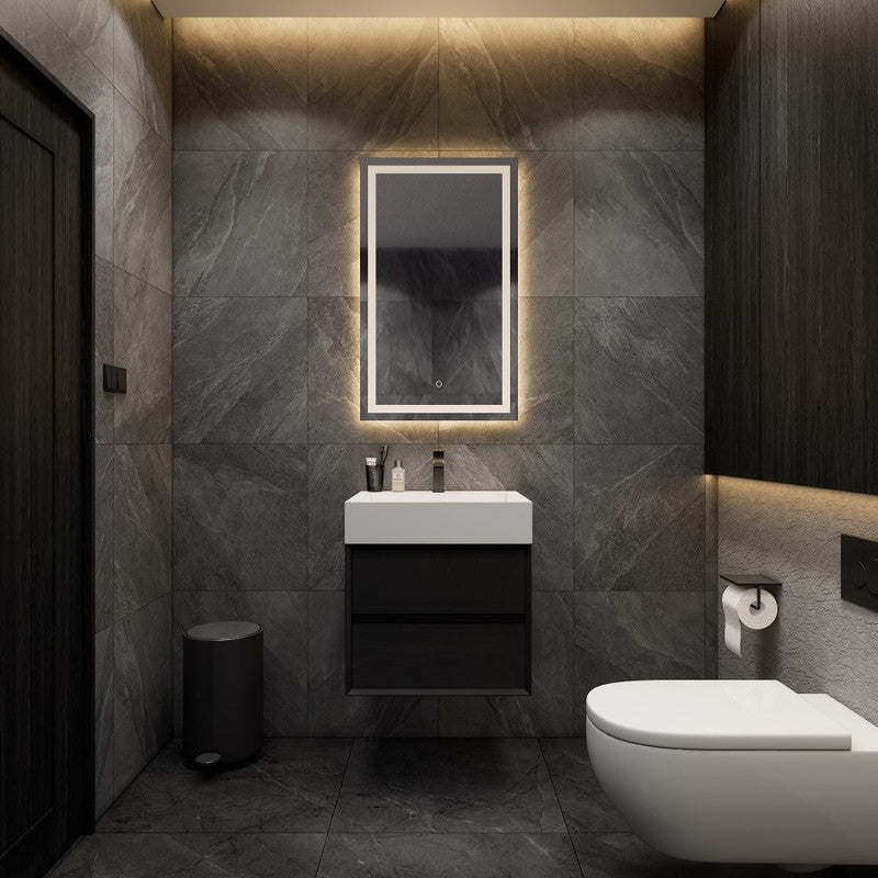 Max 24" Wall Mounted Bathroom Vanity with Reinforced Acrylic Integrated Sink Top