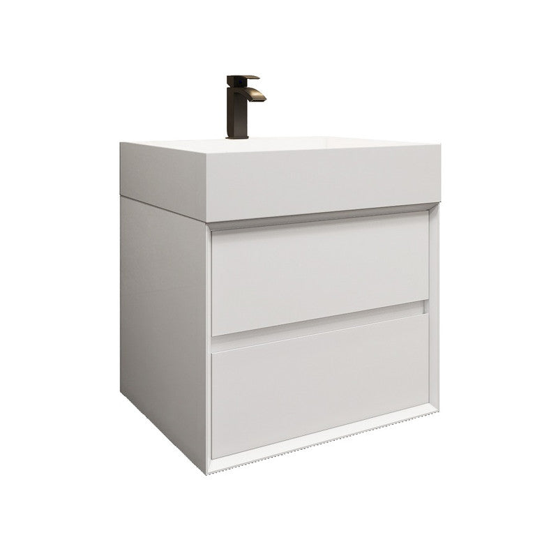 Max 24" Wall Mounted Bathroom Vanity with Reinforced Acrylic Integrated Sink Top
