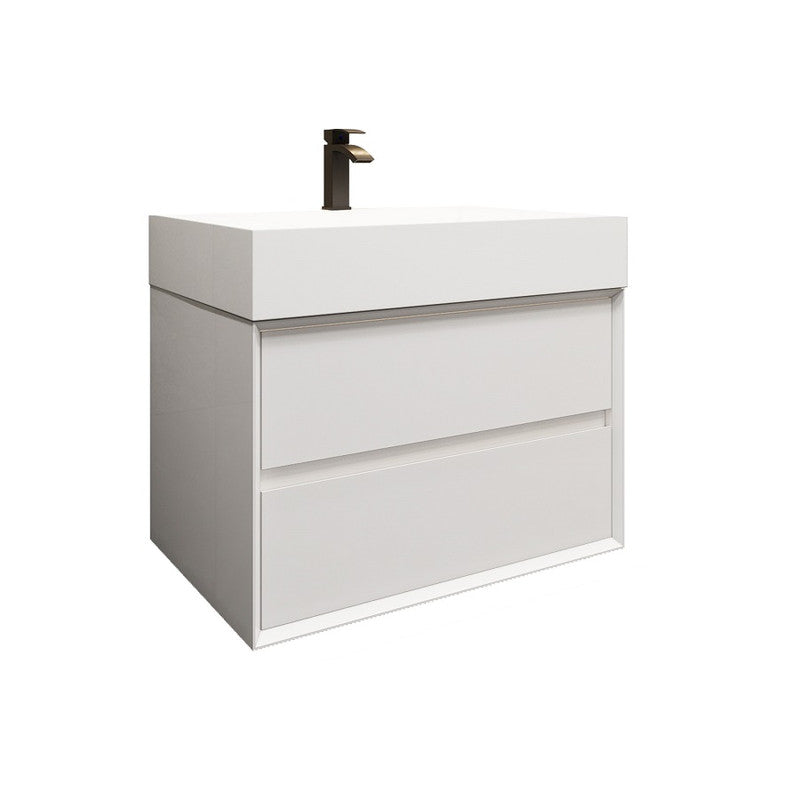 Max 30" Wall Mounted Bathroom Vanity with Reinforced Acrylic Integrated Sink Top
