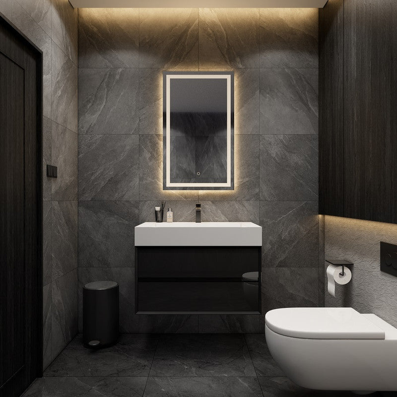 Max 36" Wall Mounted Bathroom Vanity with Reinforced Acrylic Integrated Sink Top