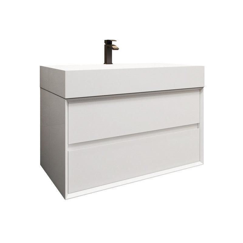 Max 36" Wall Mounted Bathroom Vanity with Reinforced Acrylic Integrated Sink Top