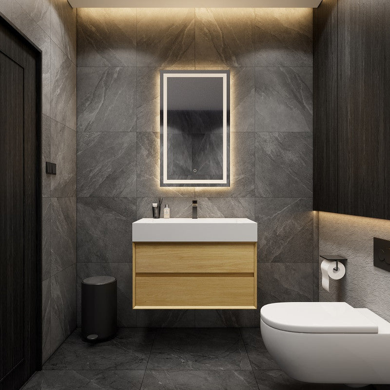 Max 36" Wall Mounted Bathroom Vanity with Reinforced Acrylic Integrated Sink Top