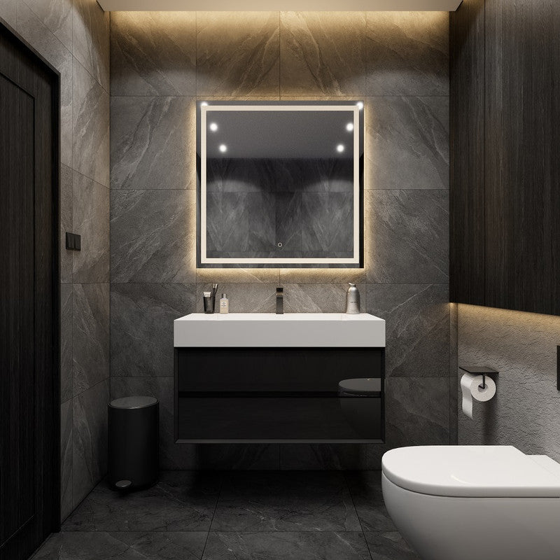 Max 42" Wall Mounted Bathroom Vanity with Reinforced Acrylic Integrated Sink Top
