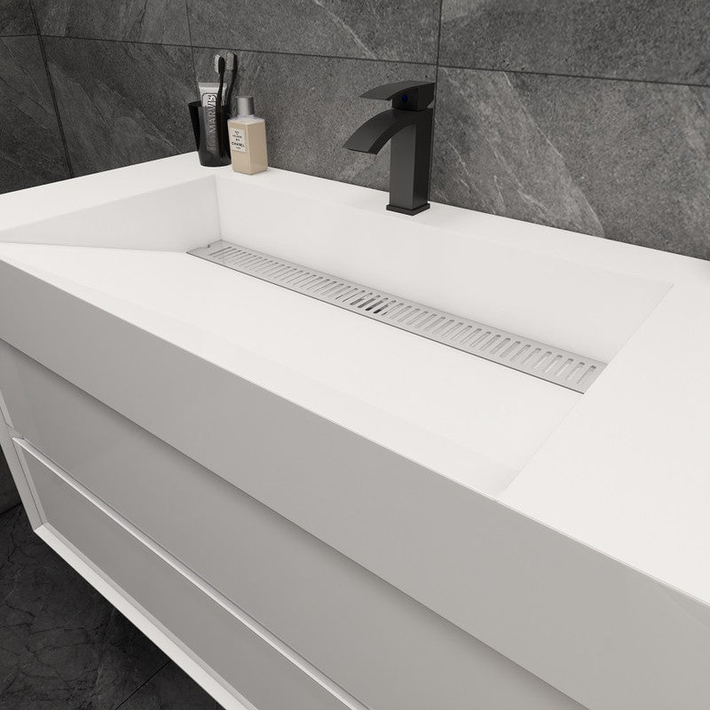 Max 42" Wall Mounted Bathroom Vanity with Reinforced Acrylic Integrated Sink Top