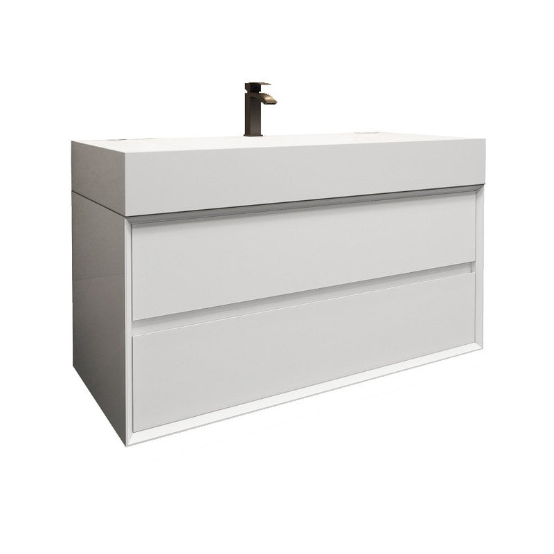 Max 42" Wall Mounted Bathroom Vanity with Reinforced Acrylic Integrated Sink Top