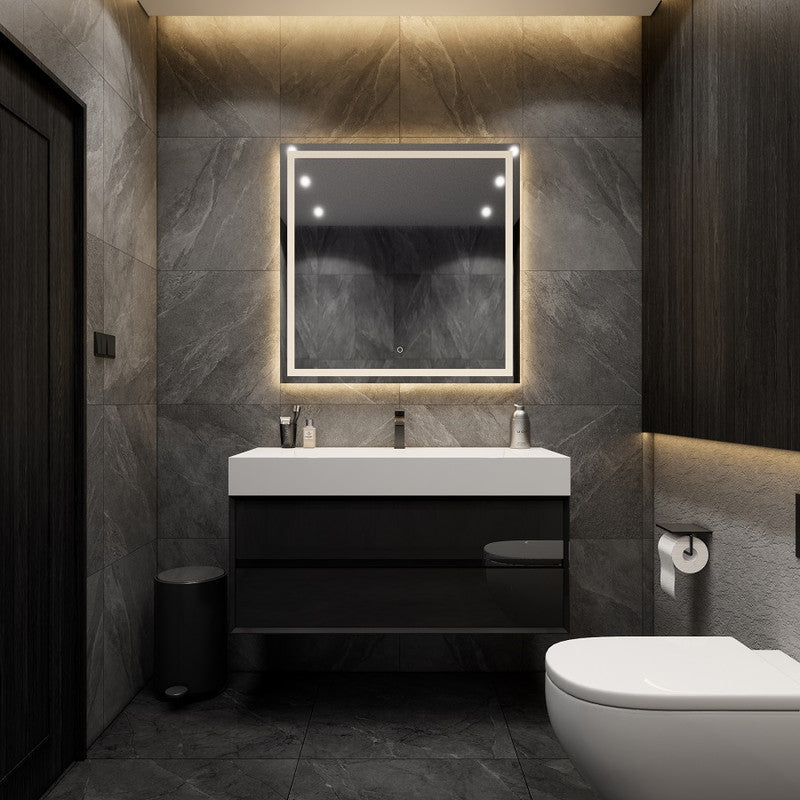Max 48" Wall Mounted Bathroom Vanity with Reinforced Acrylic Integrated Sink Top