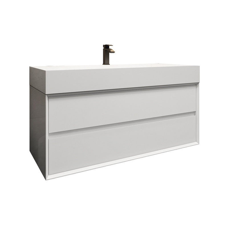 Max 48" Wall Mounted Bathroom Vanity with Reinforced Acrylic Integrated Sink Top