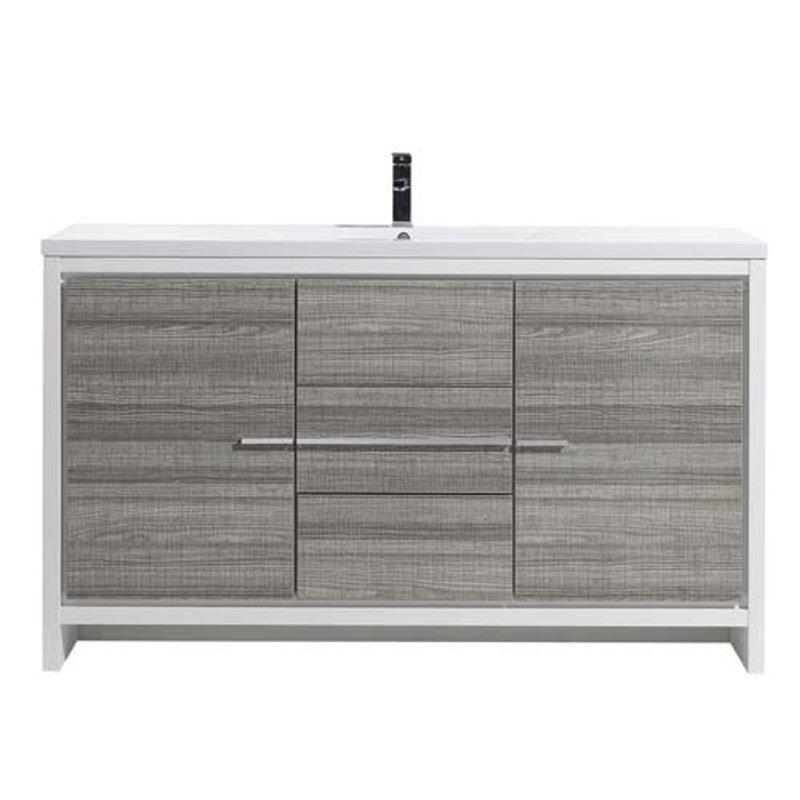Dolce 60" Freestanding Bathroom Vanity with Reinforced Acrylic Integrated Sink Top