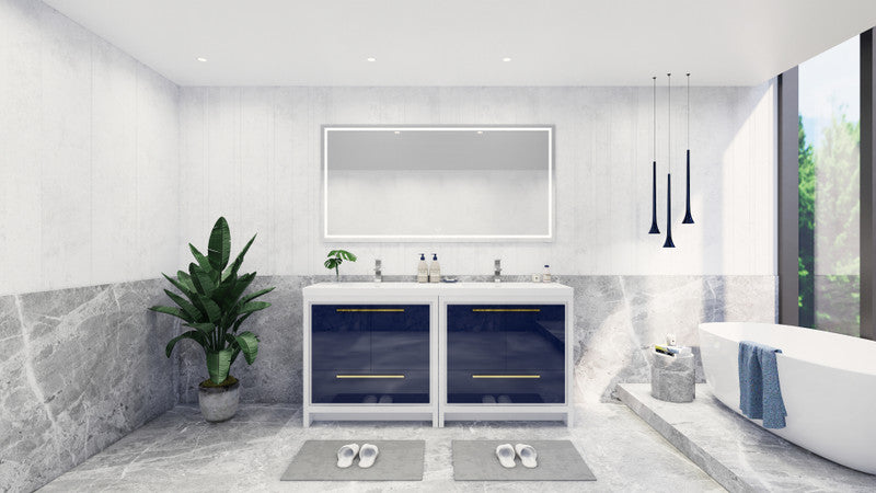 Dolce 72" Freestanding Bathroom Vanity with Reinforced Acrylic Integrated Sink Top