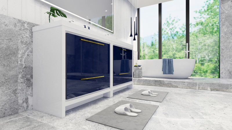 Dolce 72" Freestanding Bathroom Vanity with Reinforced Acrylic Integrated Sink Top
