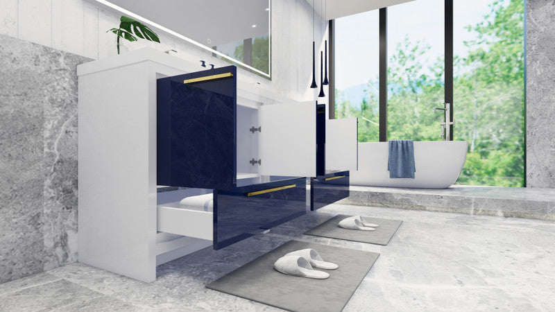 Dolce 72" Freestanding Bathroom Vanity with Reinforced Acrylic Integrated Sink Top