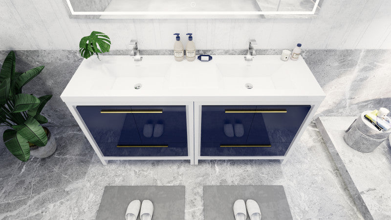 Dolce 72" Freestanding Bathroom Vanity with Reinforced Acrylic Integrated Sink Top