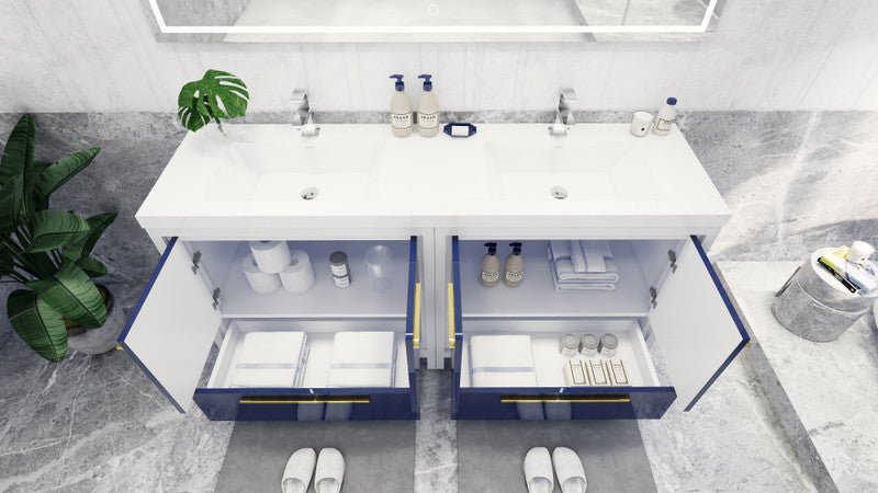 Dolce 72" Freestanding Bathroom Vanity with Reinforced Acrylic Integrated Sink Top