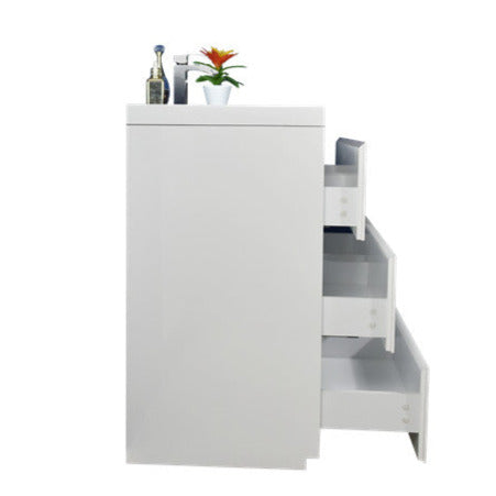 Angeles 60" Freestanding Bathroom Vanity with Reinforced Acrylic Integrated Sink Top