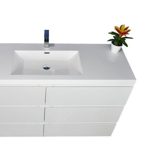 Angeles 60" Freestanding Bathroom Vanity with Reinforced Acrylic Integrated Sink Top