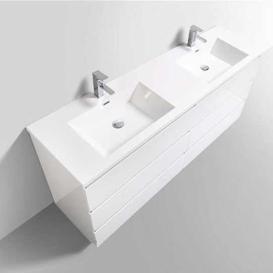 Angeles 72" Freestanding Bathroom Vanity with Reinforced Acrylic Integrated Sink Top
