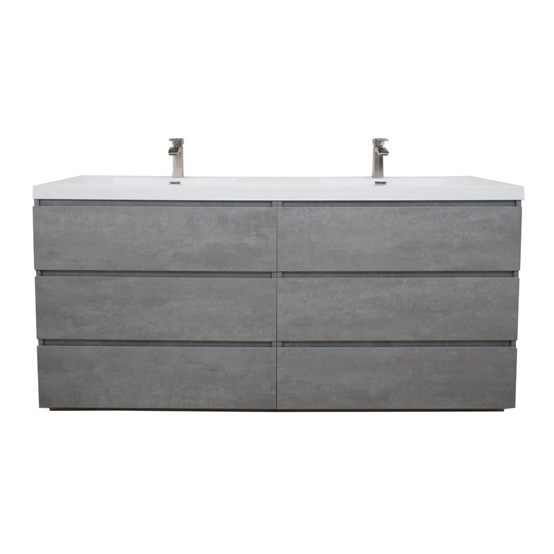 Angeles 72" Freestanding Bathroom Vanity with Reinforced Acrylic Integrated Sink Top