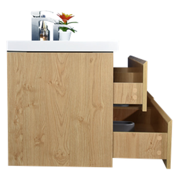 Bohemia Lina 36" Wall Mounted Bathroom Vanity with Reinforced Acrylic Integrated Sink Top