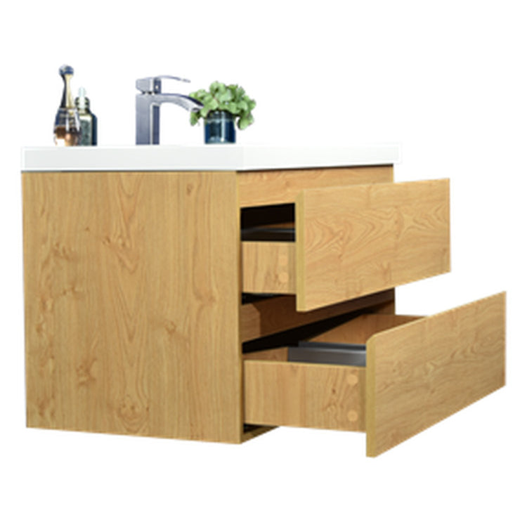 Bohemia Lina 36" Wall Mounted Bathroom Vanity with Reinforced Acrylic Integrated Sink Top