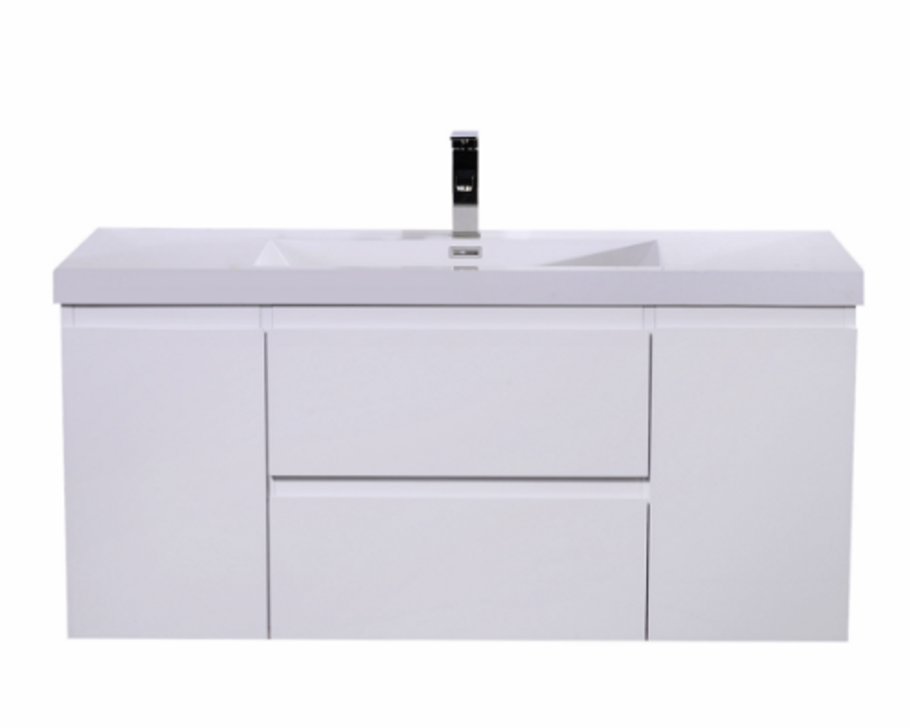 Bohemia Lina 48" Wall Mounted Bathroom Vanity with Reinforced Acrylic Integrated Sink Top