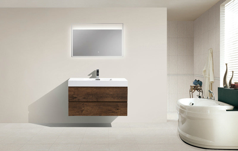 Fortune 42" Wall Mounted Bathroom Vanity with Reinforced Acrylic Integrated Sink Top