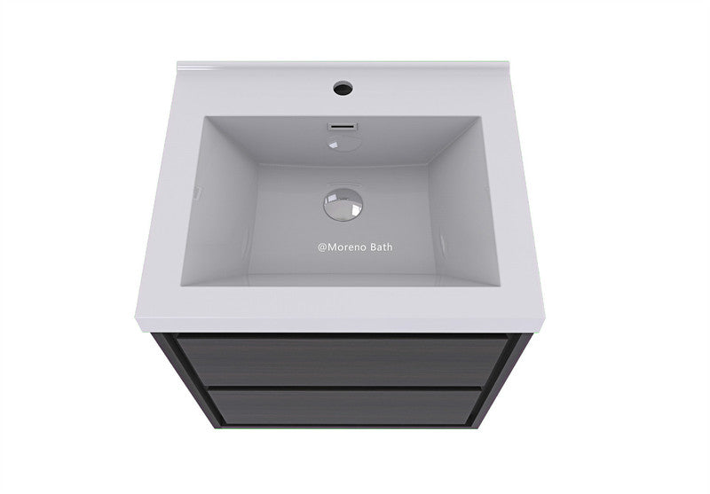 Sage 24" Wall Mounted Bathroom Vanity with Acrylic Integrated Sink Top