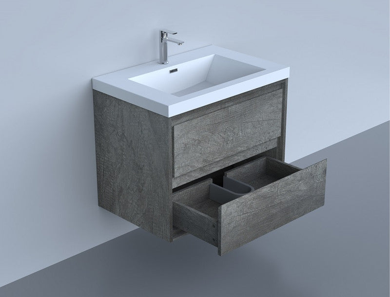 Sage 36" Wall Mounted Bathroom Vanity with Reinforced Acrylic Integrated Sink Top