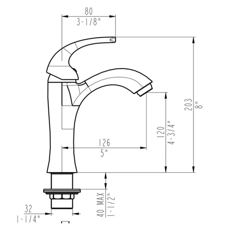 Posey Bathroom Lavatory Faucet