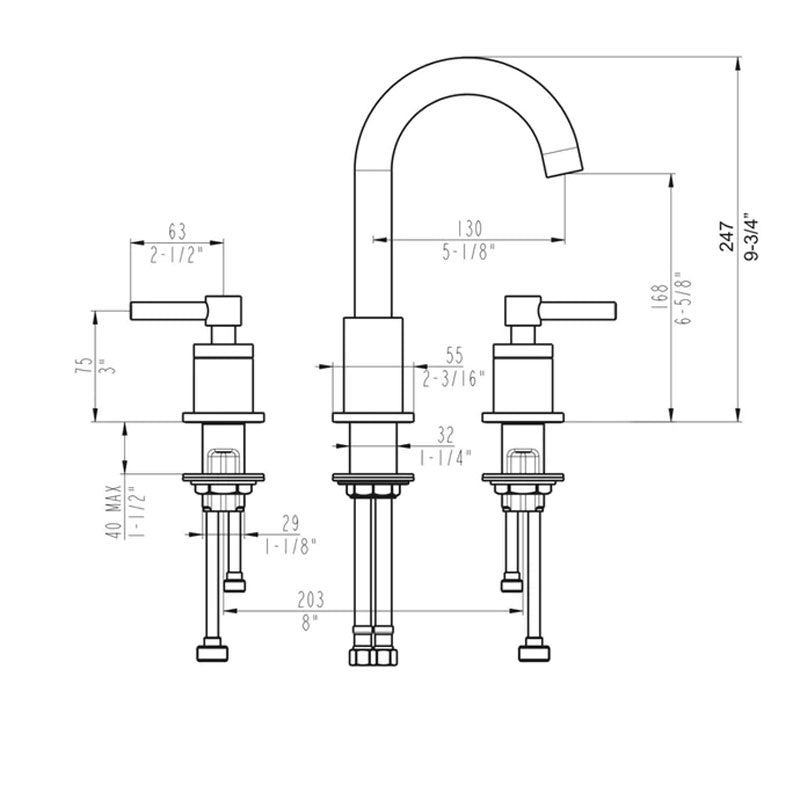 Antonia 8" Widespread Bathroom Lavatory Faucet