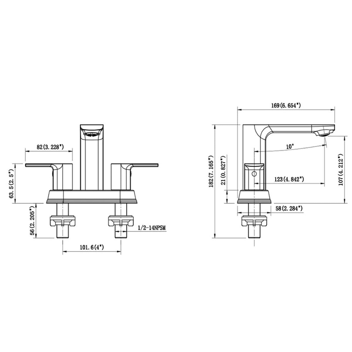 Marcella 4” Centerset Bathroom Lavatory Faucet