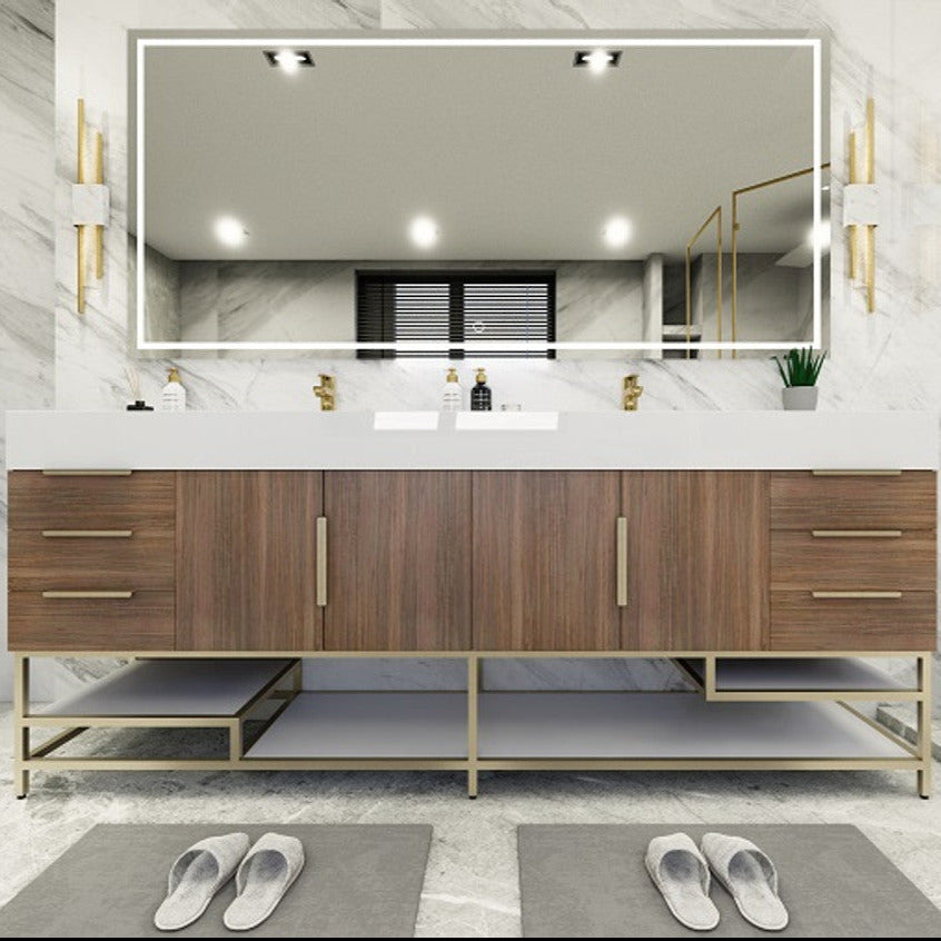 Bethany 84" Freestanding Bathroom Vanity with Reinforced Acrylic Integrated Sink Top